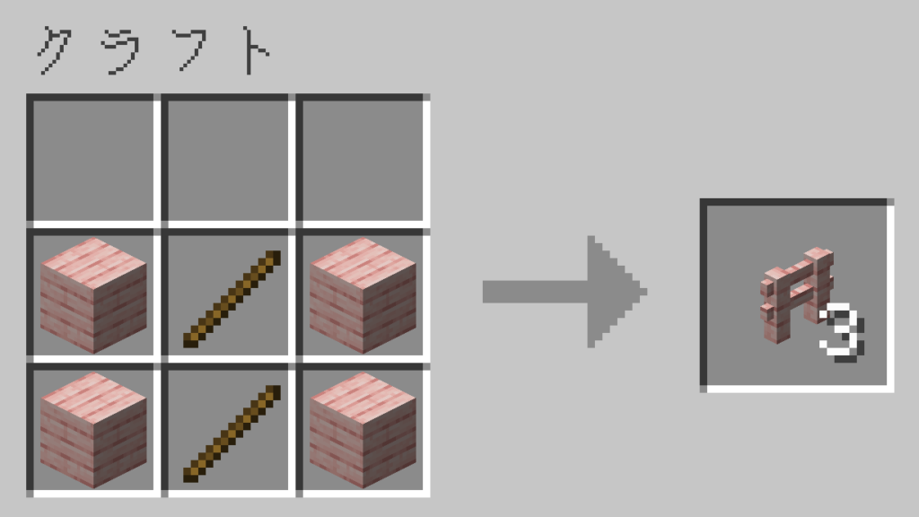 マイクラ サクラのフェンス レシピ