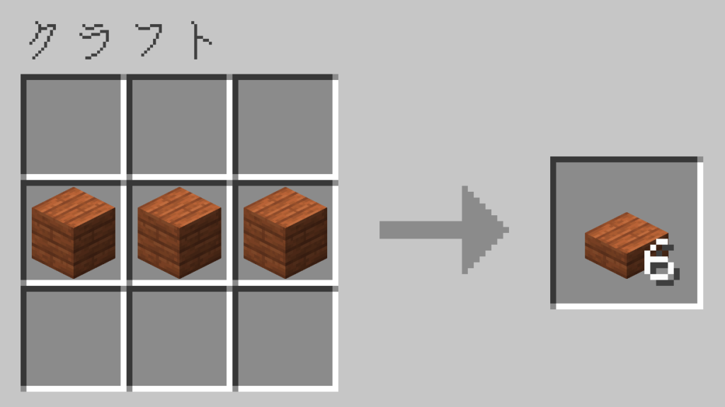 マイクラ アカシアのハーフブロック レシピ