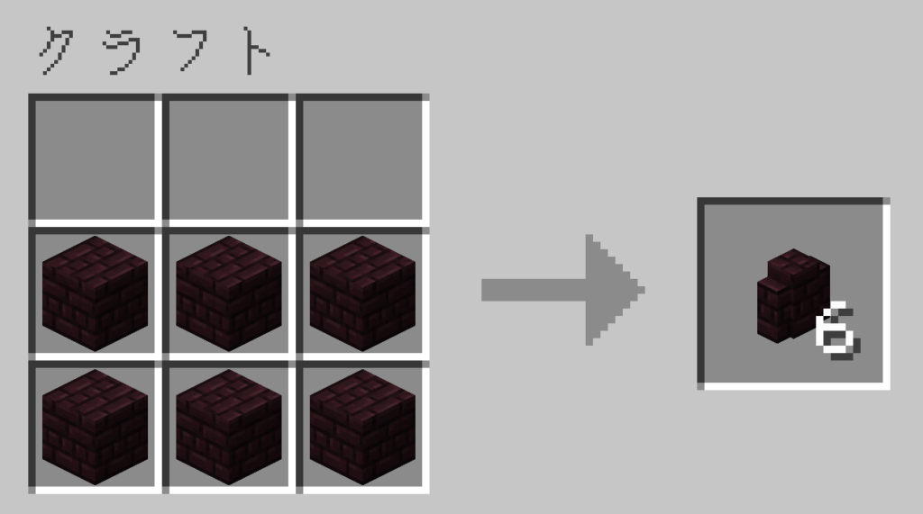 マイクラ　ネザーレンガの塀　レシピ