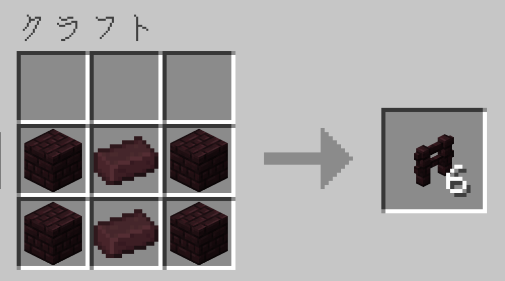 マイクラ ネザーレンガのフェンス レシピ