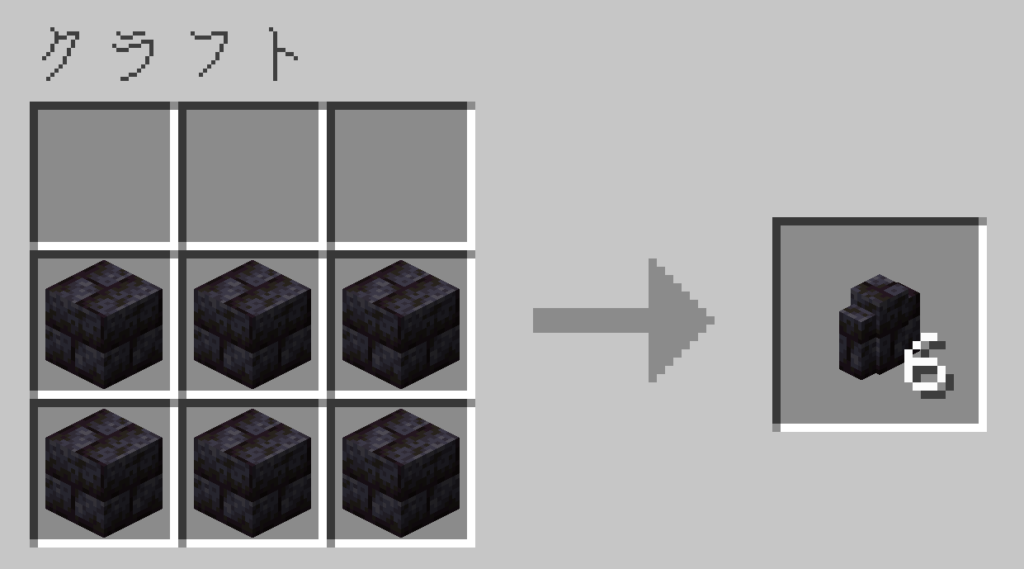 マイクラ 磨かれたブラックストーンレンガの塀 レシピ