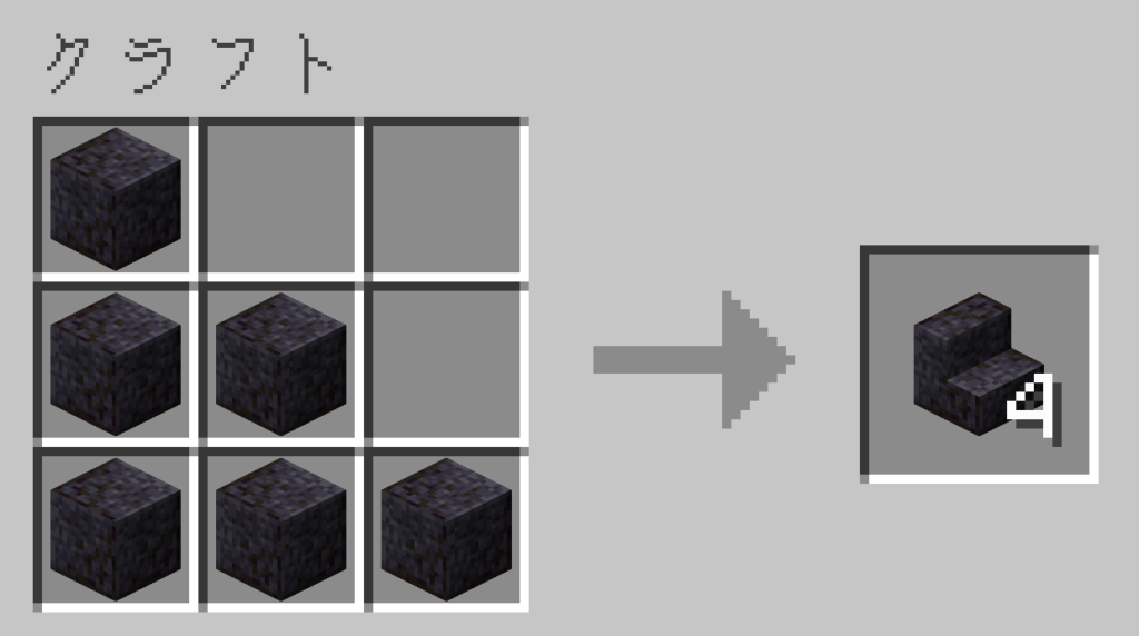 マイクラ 磨かれたブラックストーンの階段 レシピ