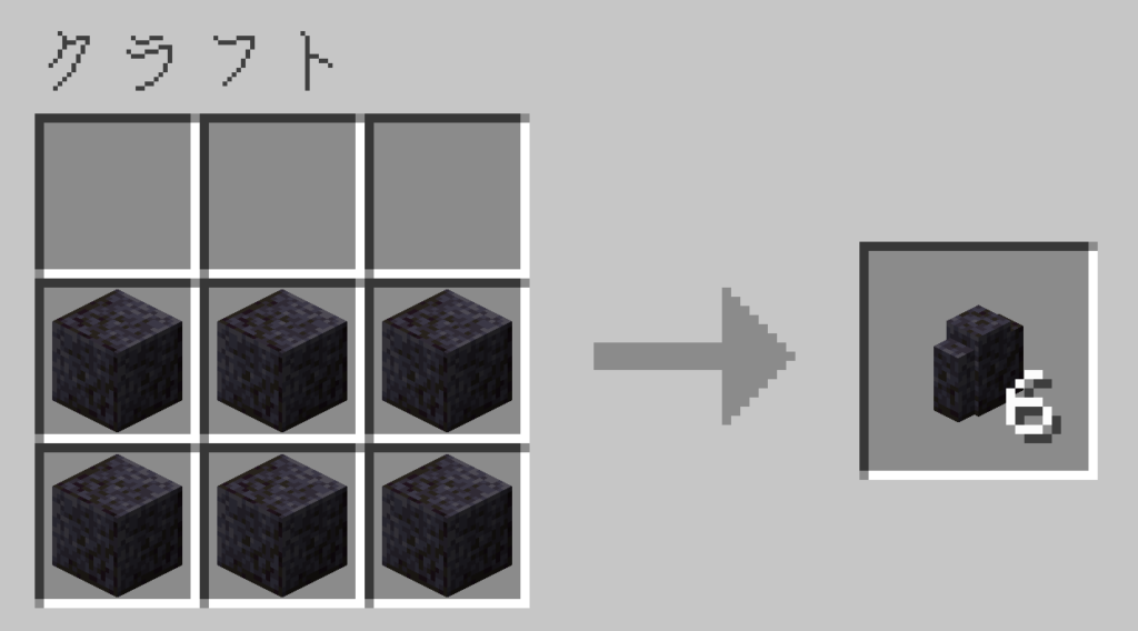 マイクラ 磨かれたブラックストーンの塀 レシピ