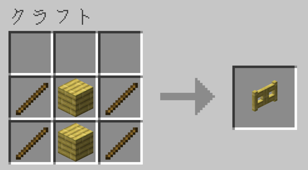 マイクラ 竹のフェンスゲート レシピ