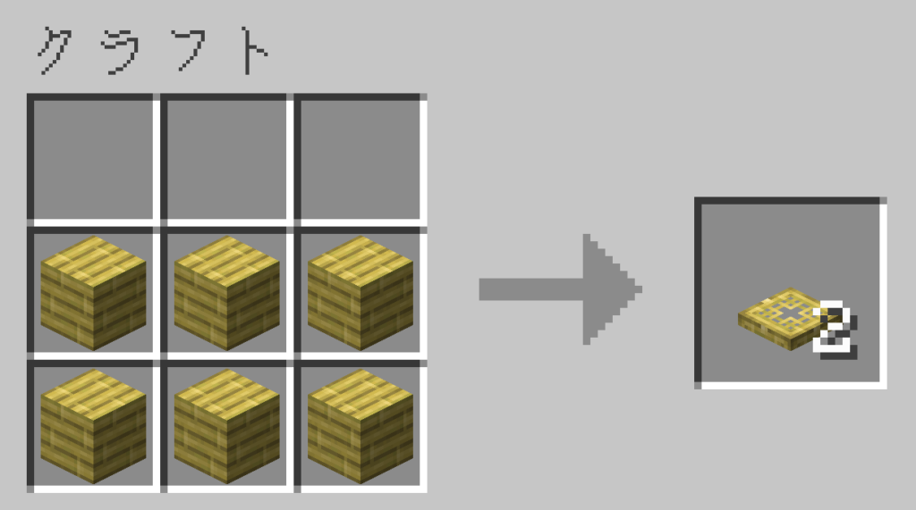 マイクラ　竹のトラップドア　レシピ