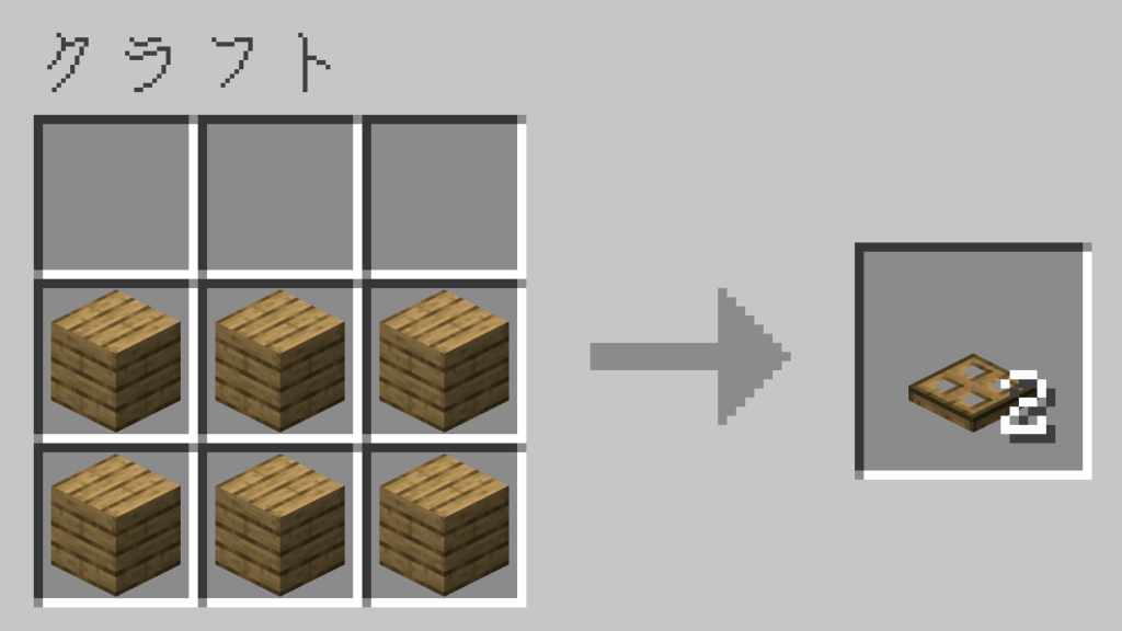 マイクラ　オークのトラップドア　レシピ
