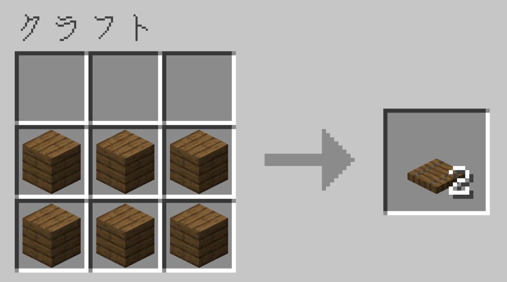 マイクラ　トウヒのトラップドア　レシピ