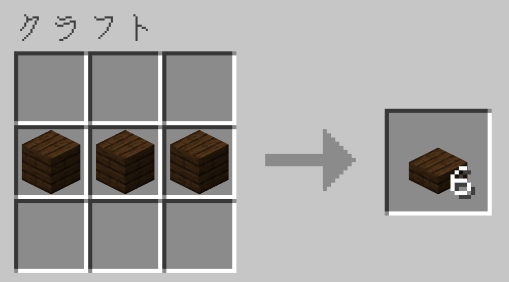 マイクラ　ダークオークのハーフブロック　レシピ