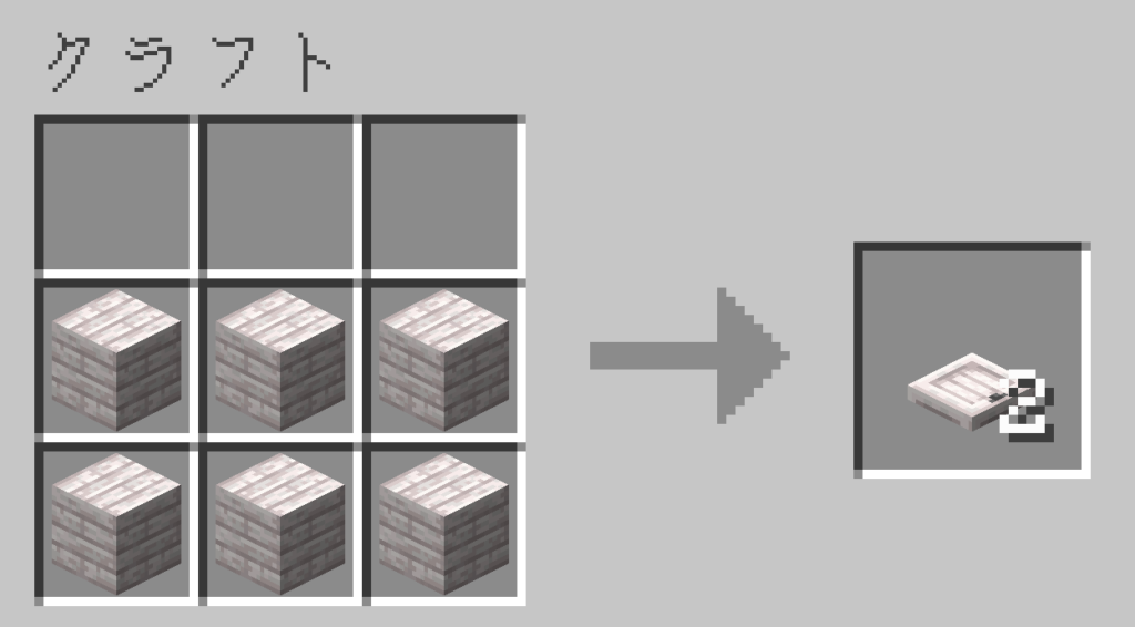 マイクラ　ペールオークのトラップドア　レシピ