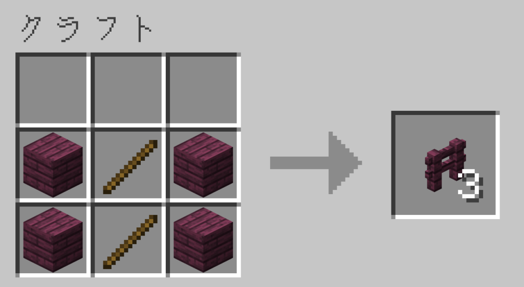 マイクラ　真紅のフェンス　レシピ