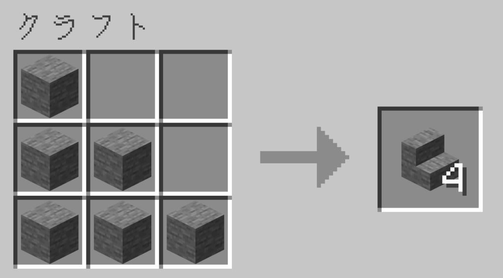 マイクラ　石の階段　レシピ