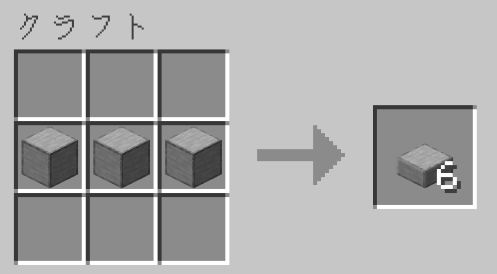マイクラ　滑らかな石のハーフブロック　レシピ