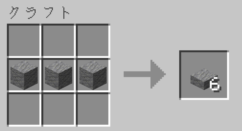 マイクラ 安山岩のハーフブロック レシピ
