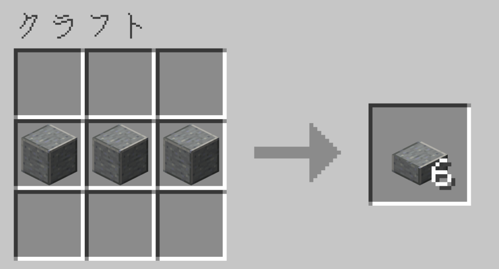 マイクラ 磨かれた安山岩のハーフブロック レシピ