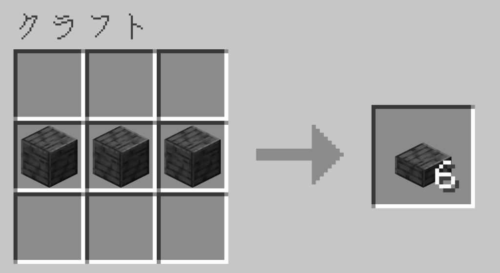 マイクラ 磨かれた深層岩のハーフブロック レシピ