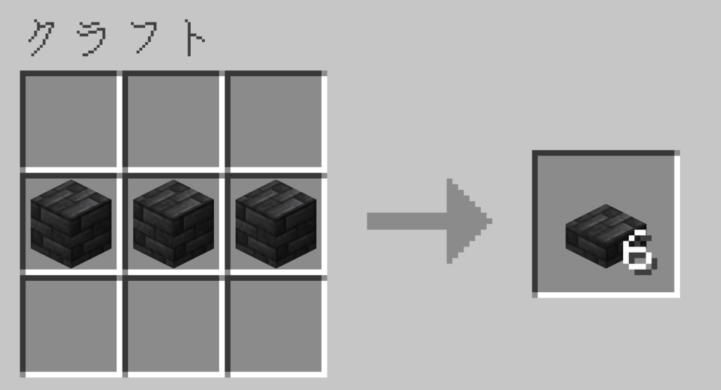 マイクラ 深層岩タイルのハーフブロック レシピ