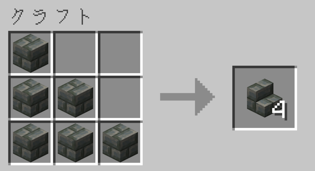 マイクラ 凝灰岩レンガの階段 レシピ