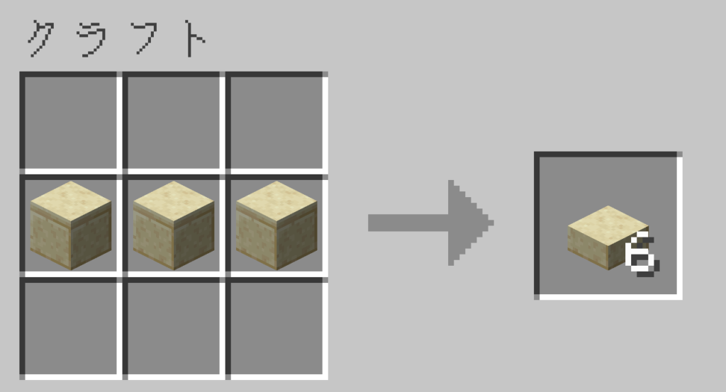 マイクラ　研がれた砂岩のハーフブロック　作り方　クラフトレシピ