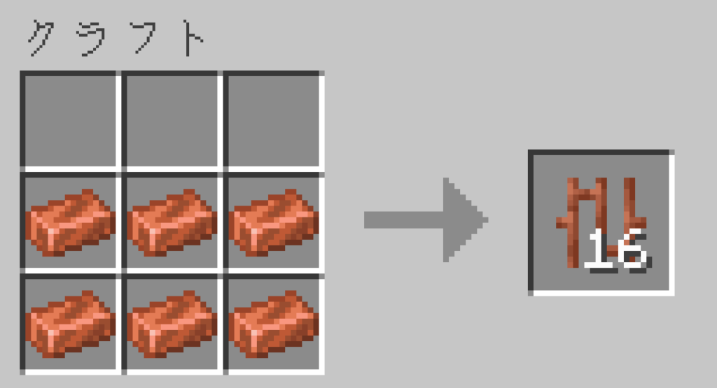 マイクラ　銅格子　作り方　クラフトレシピ