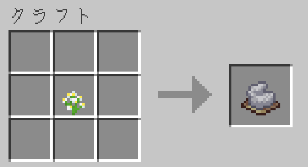 マイクラ　薄灰色の染料　作り方　クラフトレシピ