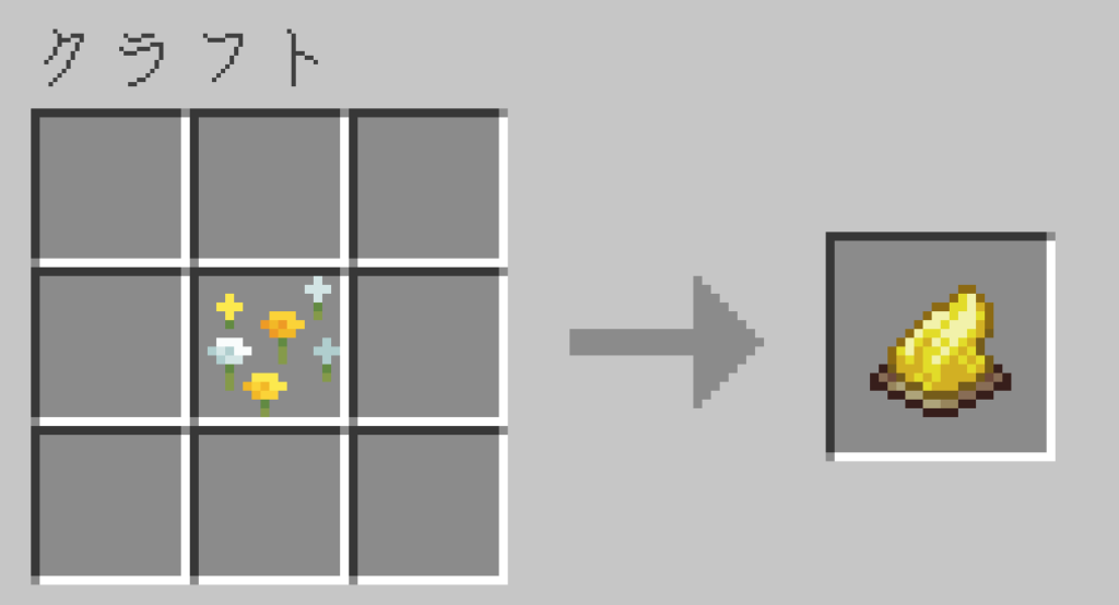マイクラ 黄色の染料 作り方 クラフトレシピ