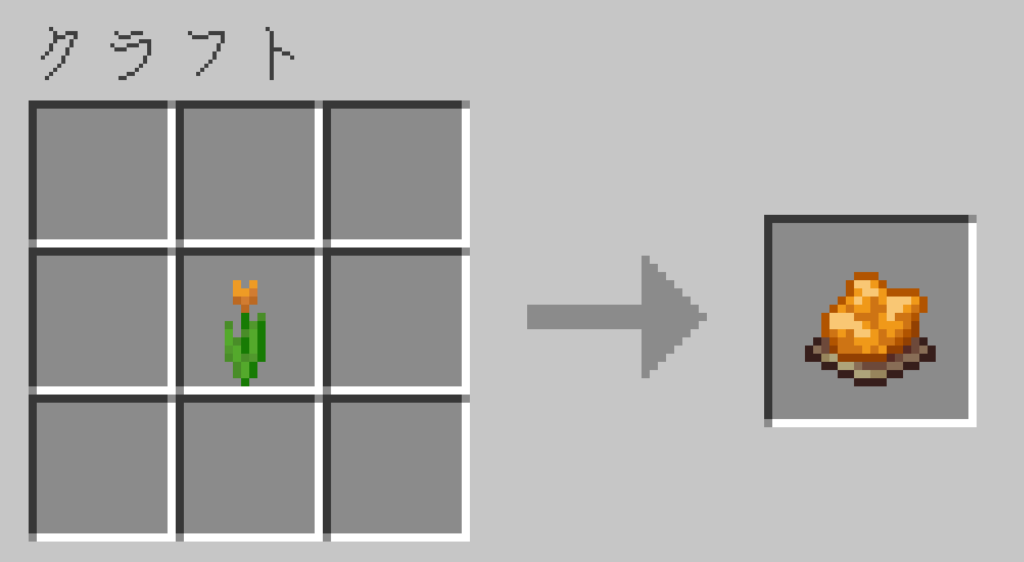 マイクラ 橙色の染料 作り方 クラフトレシピ